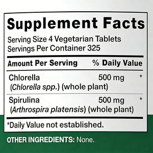 Tabletas de <span class=keywords><strong>Chlorella</strong></span> y Espirulina RICHTEK 500mg, Mezcla de Superalimentos, Algas Verdes Ricas en Nutrientes, Energía, Vitalidad, Bienestar - Product Image 2