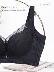 Sujetador Inalámbrico Personalizado, Sujetador de Encaje Floral para Mujer, Cómodo, Sin Varillas, Copa 3/4, Delgado, para Pecho Grande, Senos Grandes, Sedoso y Sexy - Product Image 6