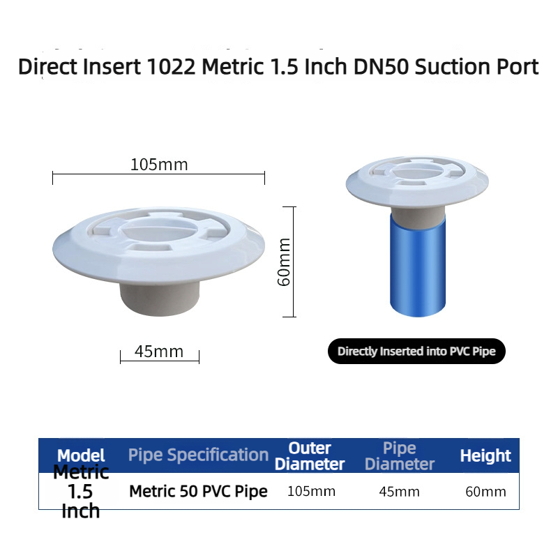 1022 Plug-in type cleaning/suction port 1.5 inches