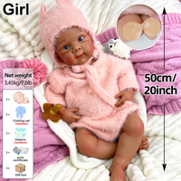 Poupées Bébé Reborn en Silicone en Gros d'Usine, Peau Foncée Marron, 20 Pouces, Bettie, Corps Souple, Fournitures pour les Établissements d'Éducation Précoce