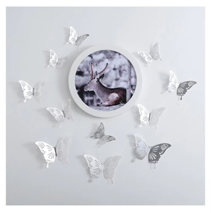 Pegatinas 3D de mariposa para pared, papel dorado, tamaño personalizado, fiesta de cumpleaños, pastel de té, decoraciones florales - Product Image 5