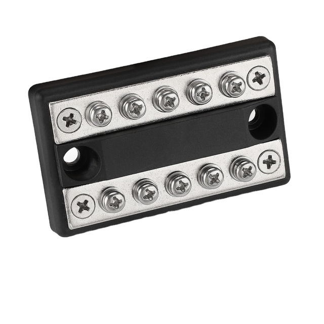 100A Dual Row Power Distribution Block DC 12V-48V 5 Way Bus Bar Block with Cover for Automotive RV Boat Electrical Systems