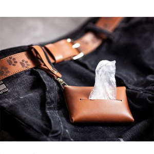Bolsa portátil para excrementos de perro para exteriores, bolsa de almacenamiento de basura para mascotas, bolsa de cuero para pasear perros y recoger excrementos, personalizable. - Product Image 2