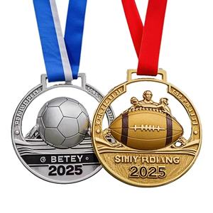 Médaille en métal personnalisée avec logo, alliage de zinc, 3D, marathon, football, natation, récompense de compétition, médaille d'or sportive - Product Image 1