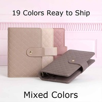 Yihe Best Selling Personal 19 Colored A6 Acolchado Pebble Leather Luxe Budget Binder Wallet Journal Coverwith Fly Leaf Disponible