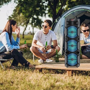 ลำโพงปาร์ตี้บลูทูธแบบพกพาสำหรับปาร์ตี้8นิ้วเครื่องเล่นเพลง2025มีไฟเบส RGB หลากสี - Product Image 3