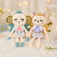 Adorable Poupée en Peluche Fille Corne de Bœuf, Douce et Moelleuse, avec Bracelet Slap et Oreilles, Jouets en Peluche Personnalisés, Fabricant OEM ODM, Cadeau