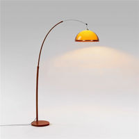 Lampe sur pied moderne avec abat-jour en dôme ambré, lampe sur pied suspendue pour salon, canapé, lecture, décoration intérieure