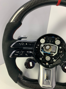 Volant de sport en cuir et fibre de carbone <span class=keywords><strong>Mercedes</strong></span> Gla X156 W205 W206 W176 W212 W204 W213 W219 W222 E63 G63 <span class=keywords><strong>Gt63</strong></span> 3/4 branches - Product Image 3