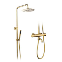 Ensemble de douche thermostatique pour salle de bain, système de douche, ensemble de robinetterie de douche carré avec pommeau de douche pluie