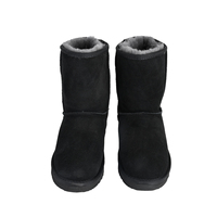 Bottes de neige pour femmes, nouvelle collection, design tendance, automne-hiver, antidérapantes, confortables, mi-mollet, doublure en peau de mouton, tige en daim de vache, chaudes, grandes tailles