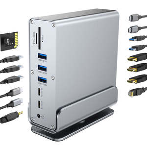 Docking Station per Laptop in Lega di Alluminio 15-in-1 con Design Rotante USB-C Multiporta 2.1 10Gbps Disponibile - Product Image 3