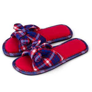 Lin personnalisé dames pantoufles chambre à coucher bout ouvert pantoufles sandales <span class=keywords><strong>anti</strong></span>-dérapant intérieur belle jolie fille nœud papillon pantoufles pour les femmes - Product Image 4