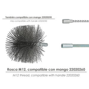 Spazzola per Pulizia Tubi in Acciaio 140 mm M12 - Product Image 3