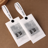 Ensemble d'étiquettes suspendues personnalisées de luxe en papier vélin translucide avec cordon en coton gratuit, faible MOQ, étiquettes volantes pour vêtements, chaussures, sacs