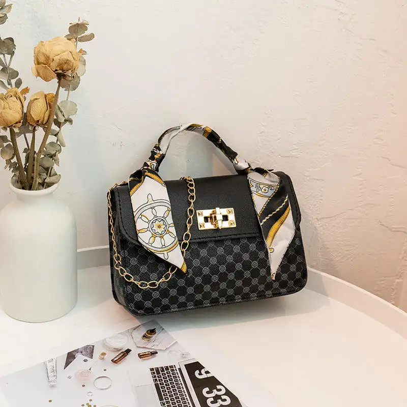 Printed Small Square Bag Ins Mini Chain Messenger Designer Handbags Famous Brands New Women's High-grade PU Fashion Bag PVC