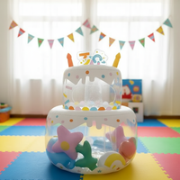 Modèle de gâteau gonflable transparent en PVC scellé pour la décoration et l'affichage lors d'événements, de fêtes et de centres commerciaux