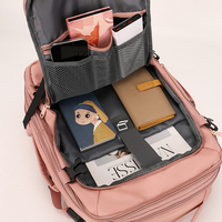Sac à dos décontracté extensible pour ordinateur portable, poches multicouches, résistant à l'eau, avec port USB