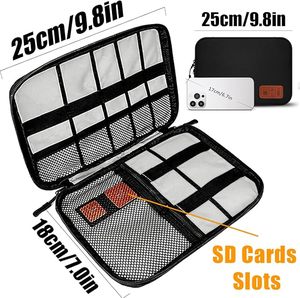 กระเป๋าจัดเก็บอุปกรณ์อิเล็กทรอนิกส์แบบพกพา กระเป๋าจัดระเบียบสายเคเบิล กระเป๋าใส่แกดเ<span class=keywords><strong>จ</strong></span>็ตสำหรับเดินทาง สำหรับสาย USB และไดรฟ์ - Product Image 4