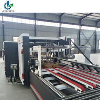 Machine automatique de production de boîtes en carton avec plieuse-colleuse et agrafeuse, à commande électrique, pour l'emballage papier dans l'industrie alimentaire