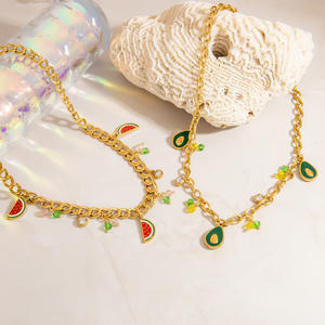 Collana in acciaio inossidabile con clavicola in oro reale 18k con ciondolo in stile rurale da donna SongYi - Product Image 5