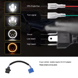 Faro LED Mabos 5.75 al por Mayor para Harley Davidson <span class=keywords><strong>883</strong></span> Dyna Sportster Softail Street 24v DRL 6000k Luz Blanca 72W Universal - Product Image 5