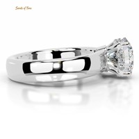 Bague moderne en argent 925 avec moissanite carrée coussin de trois carats, profil solitaire, fabrication OEM pour femmes