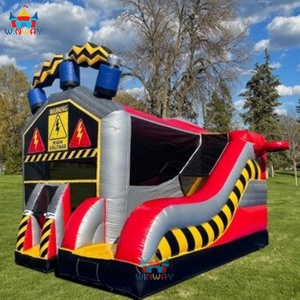 Château gonflable combiné haute tension avec toboggan Shining Knight Party Rentals WINWAYTOYS PVC 5x4m Capacité 5-10 - Product Image 3