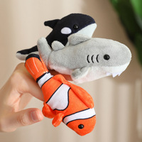 Mini marionnettes de doigt et marionnettes à main en peluche sur le thème des animaux marins mignons, jouets en peluche, marionnettes à main Paons et Perruches, poupées de chiffon