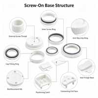 Couvre-gobelet personnalisé IPX8 étanche avec base à visser, composants OEM/ODM, sans BPA, conforme FDA, moulage par injection en silicone de qualité alimentaire