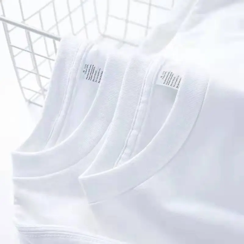 Camiseta de sublimación con estampado de pantalla en blanco para hombre, camisetas oversize con gráfico personalizado liso, venta al por mayor