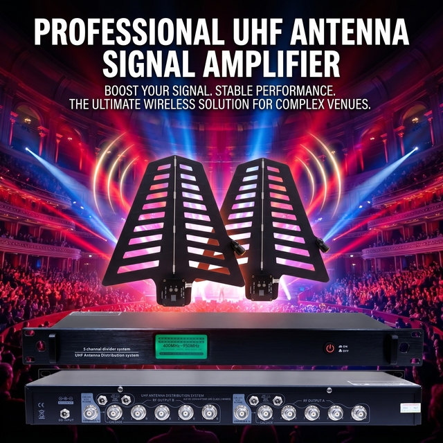 TV Antenna Amplifier Signal Booster for Stage Use Professional 4-Channel Large Capacity Switching Power Aluminium