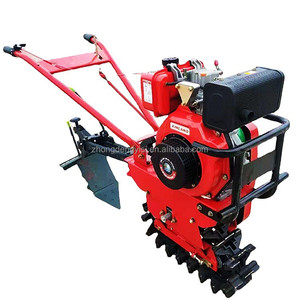 Equipo Agrícola: Cultivadores Agrícolas, Cultivadores de Cadena, Cultivadores Rotativos, Desmalezadoras, Sembradoras, Cultivador Diésel Rojo con Motor de Engranajes de Alta Potencia - Product Image 4