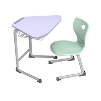 Ensemble de chaises de bureau individuelles personnalisées pour étudiants, bureaux et chaises de classe, tables modulaires trapézoïdales et hexagonales en métal, vente en gros d'usine
