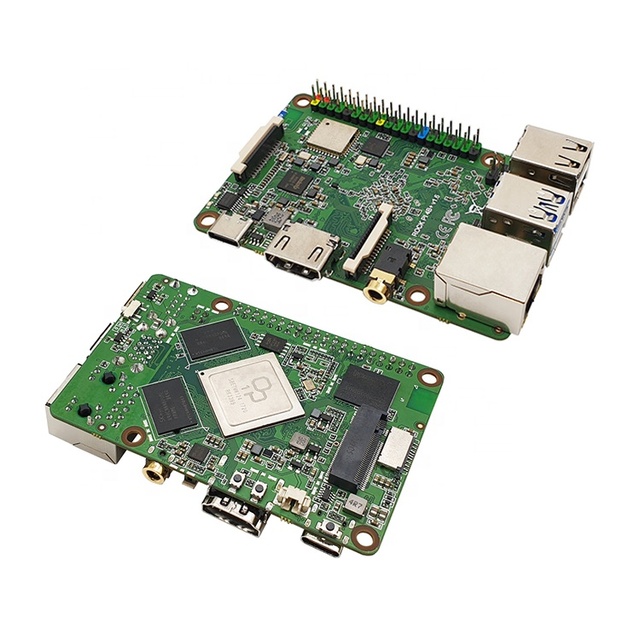 Rock Pi 4B+ 4GB LPDDR4 128GB eMMC On Board Single Board Computer SBC WiFi5 BT5 GbE LAN with PoE Support Rock Pi 4 Model B+ Plus