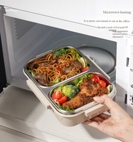Boîte à lunch isotherme avec compartiments hermétiques anti-odeurs pour diviser les repas et conserver les aliments - Fabriquée en matériau SUS304