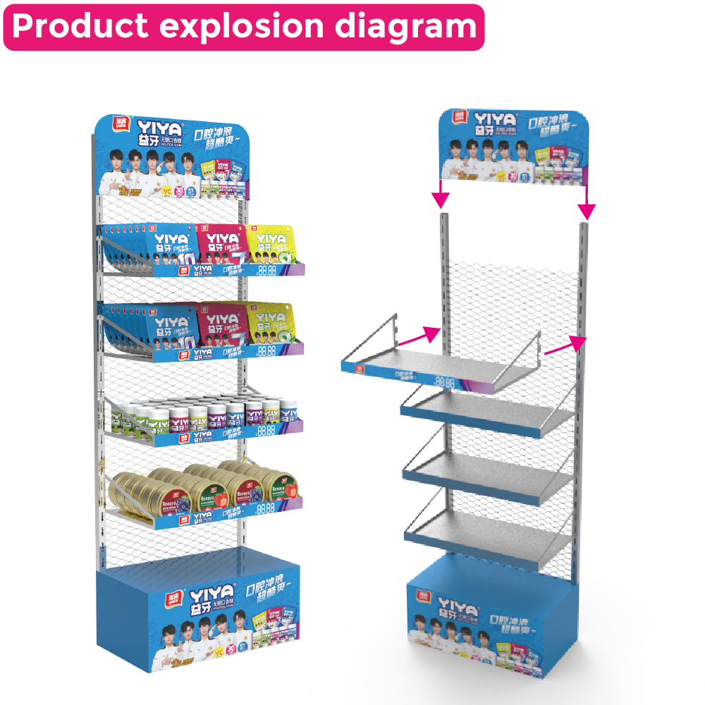 Modern Creative Single-Sided Metal Display Stand Candy Display Rack for Chocolate Display — view 3