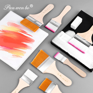 Panwenbo – Lot de 3 pinceaux à <span class=keywords><strong>vernis</strong></span> artistique, grands pinceaux plats en nylon pour artistes, ensemble de pinceaux pour peinture acrylique, huile, aquarelle, <span class=keywords><strong>vernis</strong></span> et toile - Product Image 6