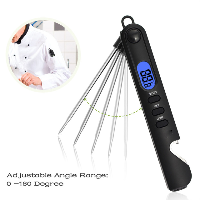 300 Degree Waterproof Digital BBQ Temperature Meter Plastic Food Thermometer for Kitchen Cooking Household Use