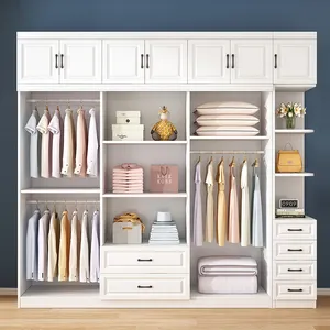 Индивидуальная мебель для спальни, Гардеробная система, шкаф для хранения одежды, современная деревянная, белая, дешевая