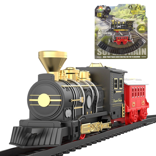 Customized Kids Electric Train Building Toy Simulated Electric Track Train Car High-speed Railway Mini Bidirectional Track Toy