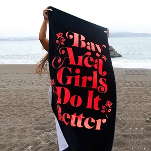 En çok satan popüler yumuşak seksi bayan tasarım pamuklu plaj havluları rahat baskılı özel Logo karikatür baskılı plaj havlusu