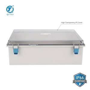 QITAI TE-AT-3546 Scatola di derivazione industriale in plastica PC ABS impermeabile IP66 con coperchio trasparente e chiusure a cerniera - Product Image 2