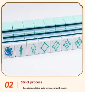 Tuiles de Mahjong étrangères <span class=keywords><strong>Ocean</strong></span> Breeze au bout des doigts, ensemble de Mahjong américain en acrylique minimaliste Azure à 4 couches - Product Image 5
