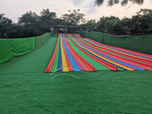 Tobogán de Arcoíris Colorido para Niños, Juegos de Parque de Atracciones al Aire Libre, Juegos de Patio de Recreo, Tobogán Seco Familiar - Product Image 6