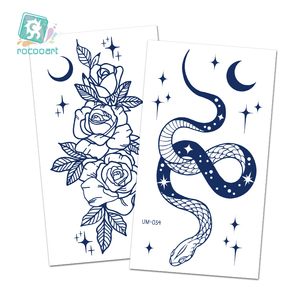 女性和女孩永久纹身，逼真的临时纹身防水持久，指甲花纹身，两周纹身 - Product Image 3
