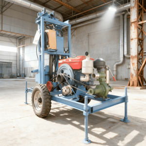 Crawler Mount <span class=keywords><strong>Mini</strong></span> Portabel air bor sumur Rig 200m-Diesel bertenaga dengan mesin/Motor/pompa untuk area jarak jauh - Product Image 6
