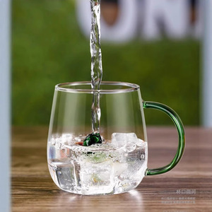 Gobelet à eau en verre 3D créatif en forme de cactus, transparent avec poignée verte, pour jus, lait, fêtes, unisexe - Product Image 3