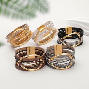 Business Leather <b>Bracelet</b> Top-rated Cost-effective Sourcing Hypoallergenic Metal Holiday Gift for Women Detailed Clasp Strength - Product Image 2