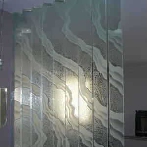 Custom Pattern Decorative Glass Sheet For Interior Glass Walls